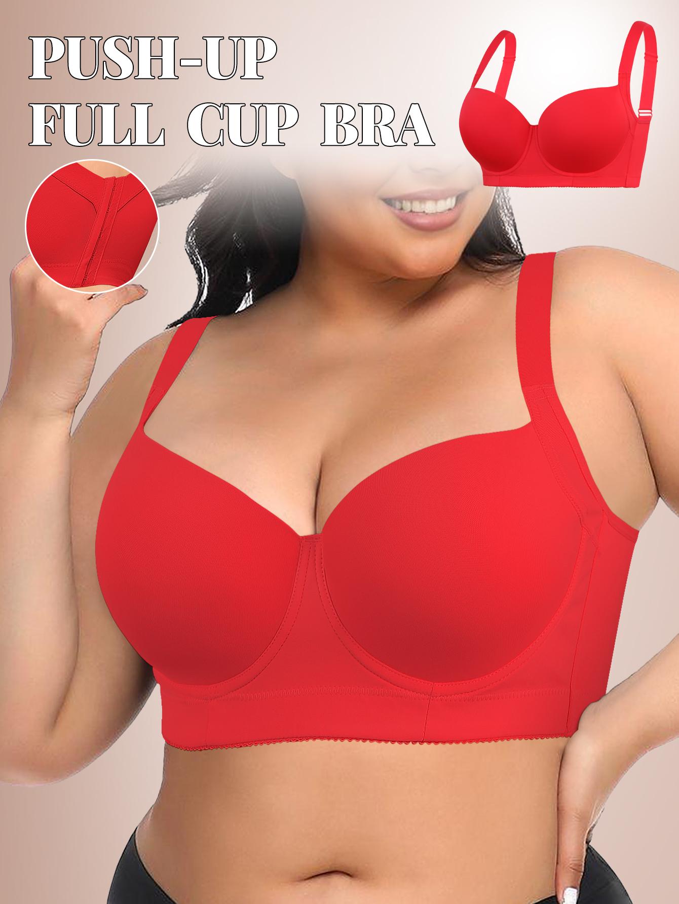 New plus size women's bra underwear smooth simple push-up bra, comfortable, slim, anti-droop Pushbra Fit Adjustable Straps