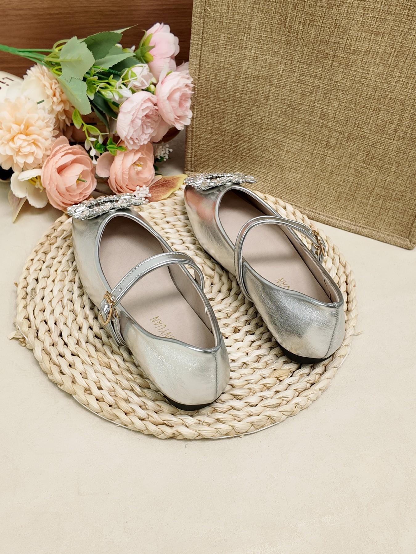 French Square Toe Mary Jane Shoes, Rhinestone Buckle Strap Flat Shoes, Soft Sole Casual Women's Shoes for Office and Dating