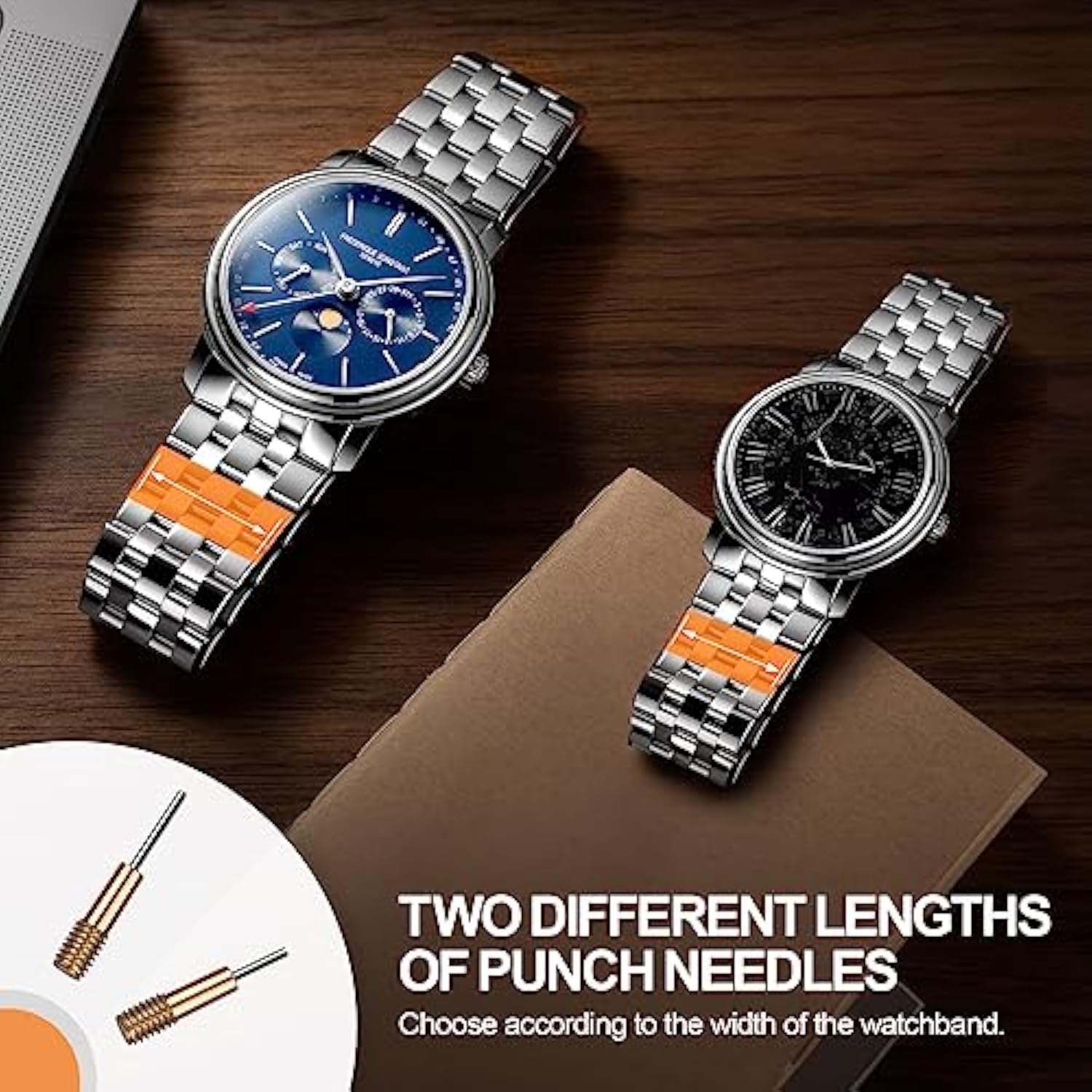 JOREST Watch Link Removal Kit, Resizing Tool for Bracelet Adjustment & Replacement, Pin Remover for Sizing Strap, Watch Adjuster, Hammer for Watch Repair, Adjust Band, with User Manual, Punches