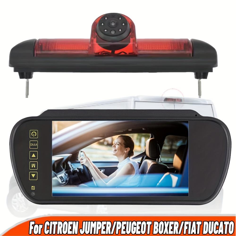 Universal 3rd High Brake Light Parking Reverse Camera with 7-Inch Mirror Monitor Kit, CCD Sensor, 170° Wide Angle View, for CITROEN JUMPER/for PEUGEOT BOXER/for FIAT DUCATO (2004-2006+ Models), Vehicle Safety Accessory, Sleek Vehicle Accessory
