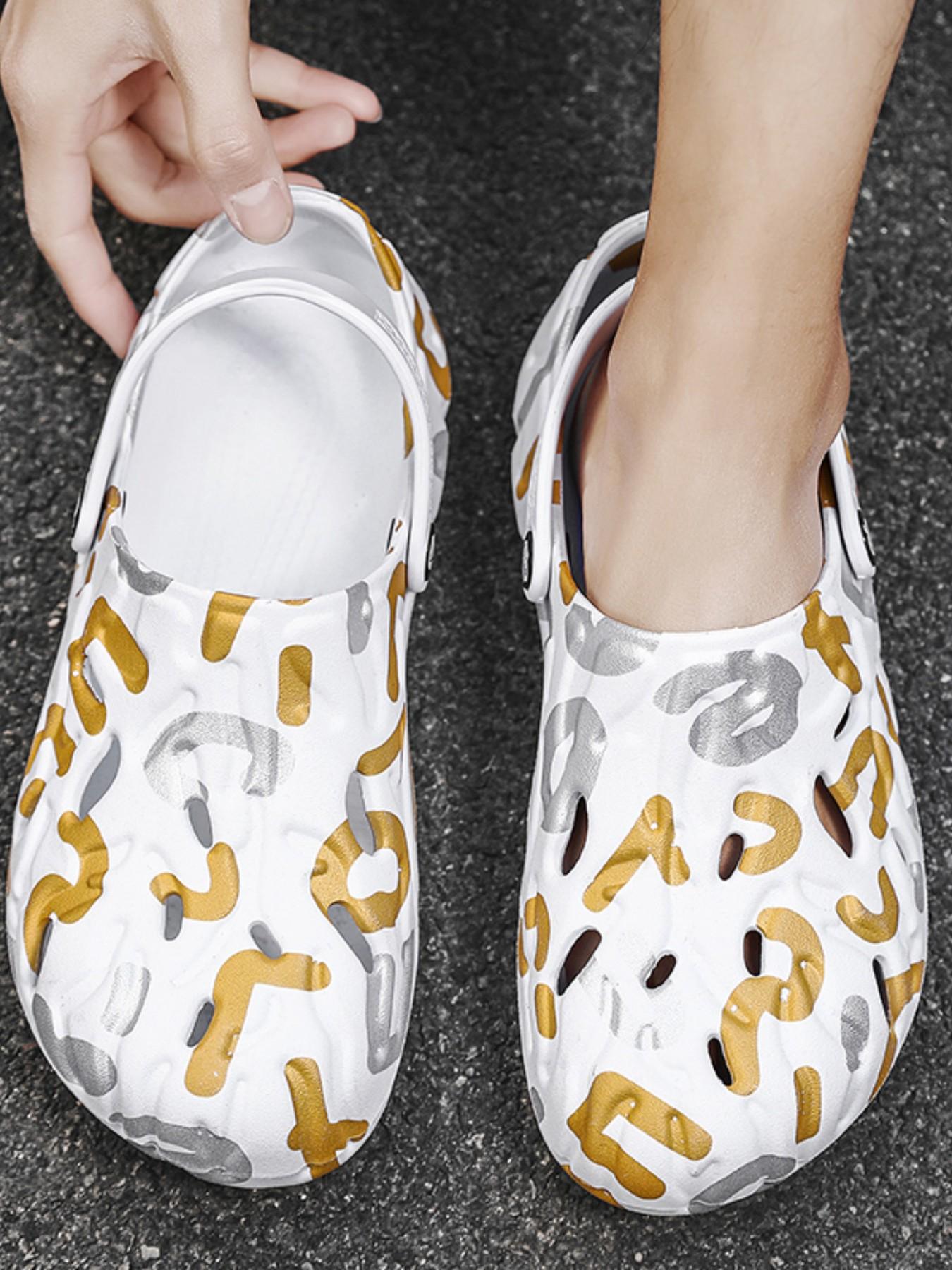 Men's Casual Beach Shoes, All-Season Eva Sandals, Breathable Hollow Out Slippers, Indoor Outdoor Wear, Student Friendly, Comfortable Footwear