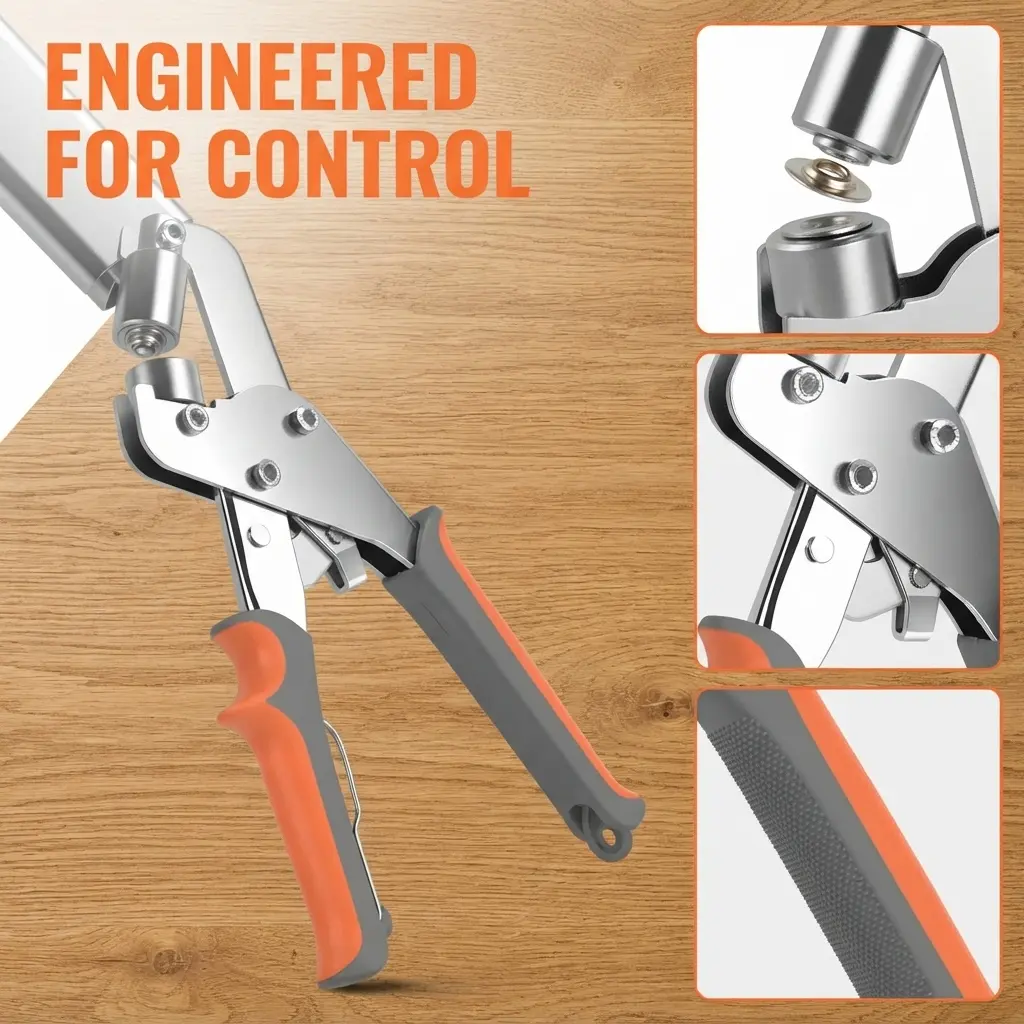 Professional Multi-Functional Grommet Handheld Pliers Kit - 3/8 in Heavy-Duty Portable Eyelet Setter Tool, Eyelets Set Portable Tool for Leather, Belts, Tarps#DIYTools