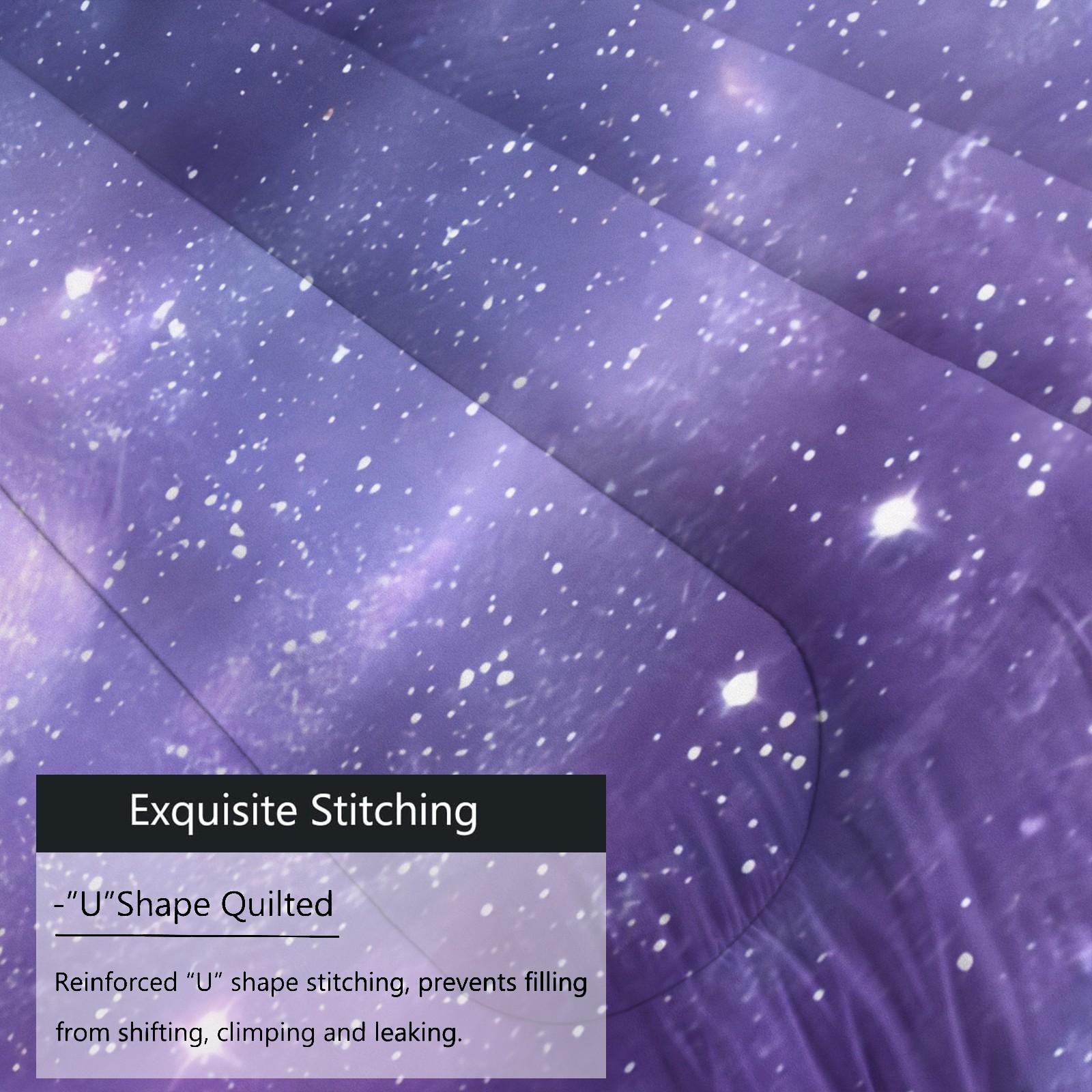 Galaxy Starry Sky Quilt Set, 1 Blanket With 1/2 Pillowcase (Excluding Pillow Core), Suitable For All Seasons Bedding In Bedrooms, Dormitories, And Guest Rooms, Suitable For Teenagers And Adults