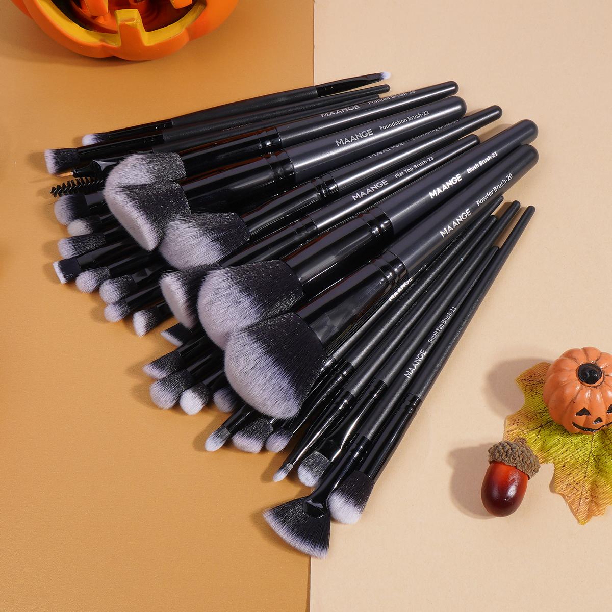 MAANGE 30 Counts Brushes With Velvet Storage Bag Professional Makeup Brushes Set for Foundation Powder Blush Concealer Contour Eyeshadow Cosmetics Blending Beauty Tool Kit