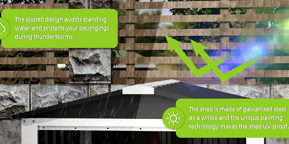 Outdoor Storage Shed, Metal Garden Shed - Tool Storage Sheds  Waterproof Outside Storage Building for Backyard, Patio(3’'*3'')