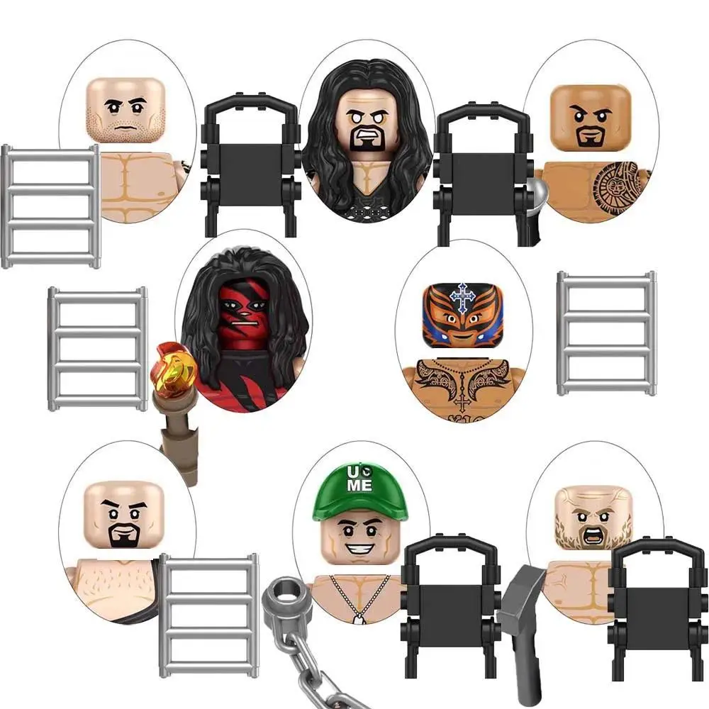 2026 hot item TP1064 WWE Wrestling Superstar Doll Building Blocks Action Figures Puzzle Model Bricks Collection Accessories Ornament Toy Gifts Popular toys