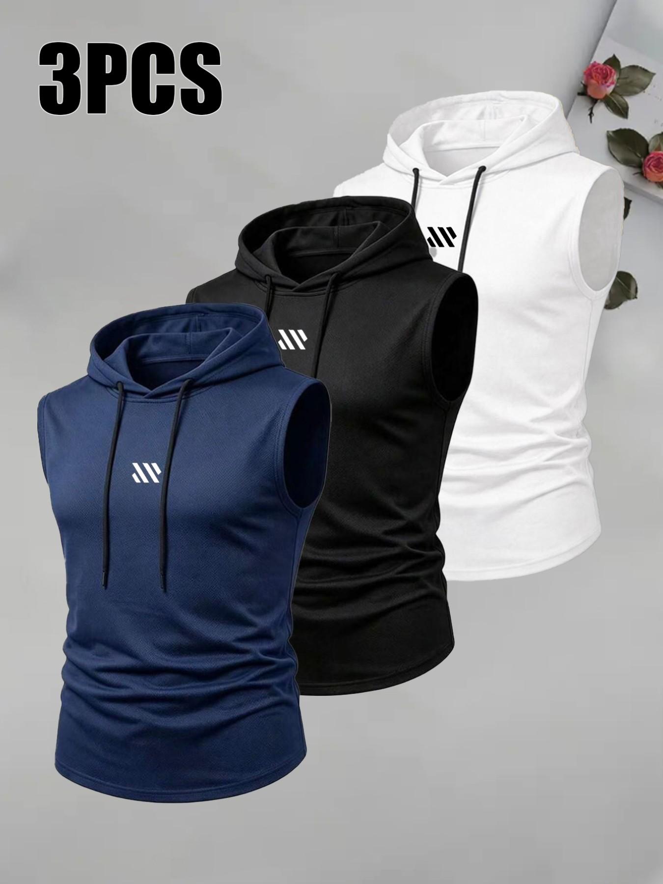 Men's Summer Lightweight Sports Running Fitness Tank Top, Fashion Casual Outdoor Hooded Vest, Comfortable and Stylish Activewear, Casual Gym Vests, Runners Vest
