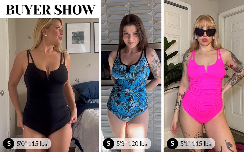 Yonique Womens One Piece Swimsuit Tummy Control - Slimming Bathing Suit V Wired Full Coverage 2026 Swimwear