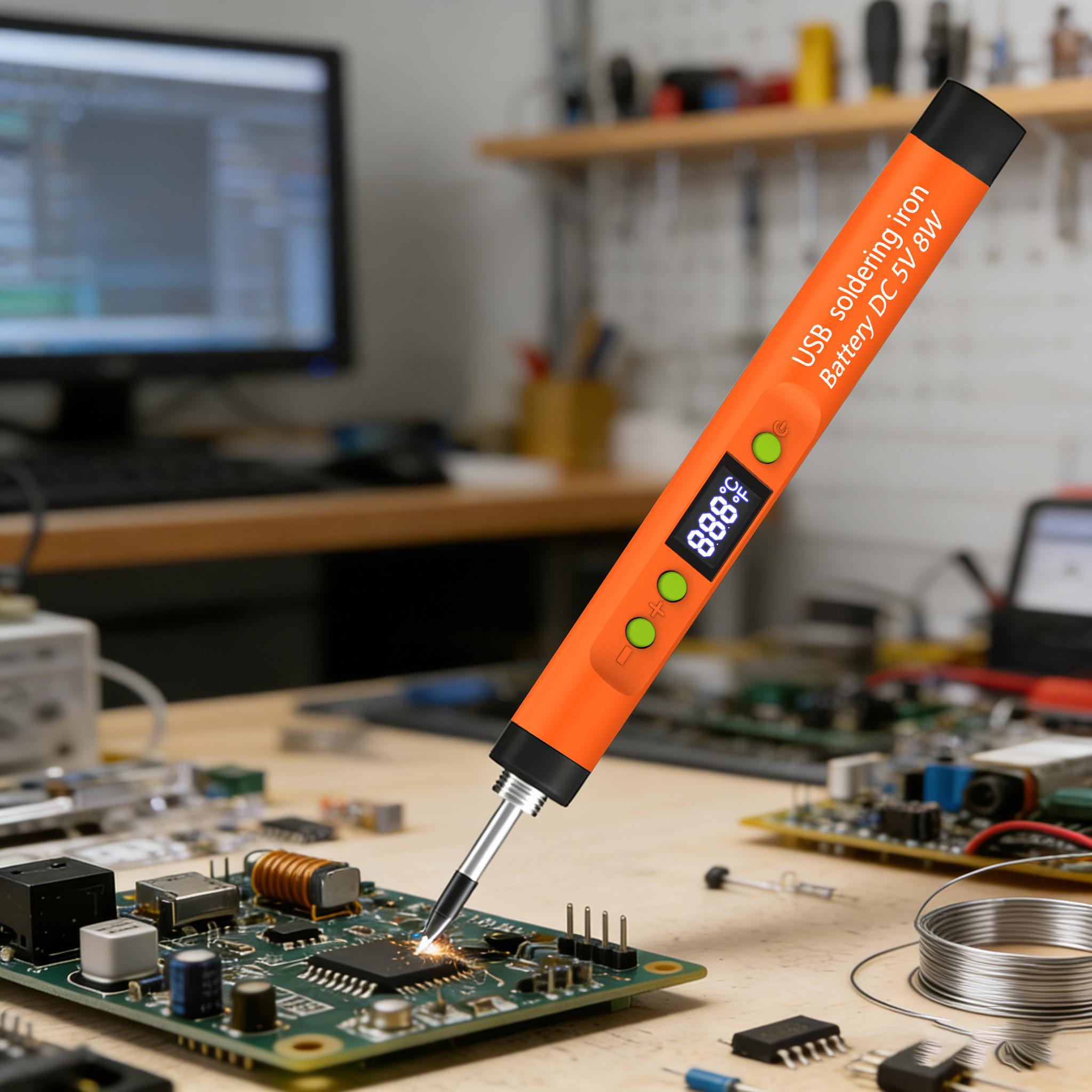 Wireless Fast Charging USB Soldering Iron Kit, 600mah Battery, Three Temperature Settings, Ideal for Home Appliance Repair and DIY Projects