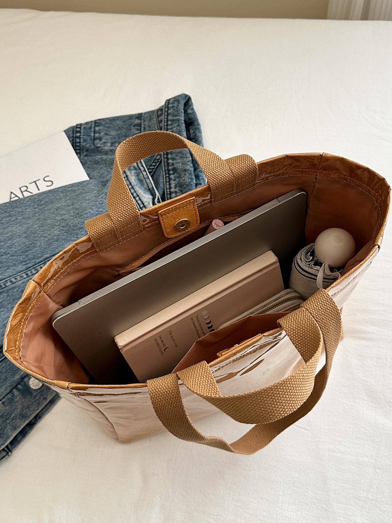 26 Valentine's Day Gift Letter Print Large Capacity Tote Bag, Commuter Shoulder Bag, Trendy Versatile Handbag, Shopping Bag, Fashionable Women's Big Bag