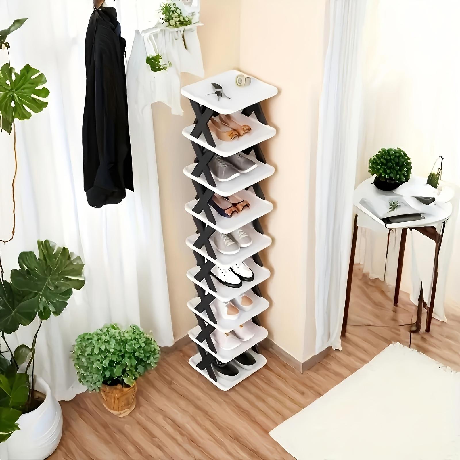 Foldable shoe rack, easy to assemble, durable material, multifunctional storage for home and dormitory, space saving, living room organizing, efficient shoe storage, standalone unit, student dormitory, home storage
