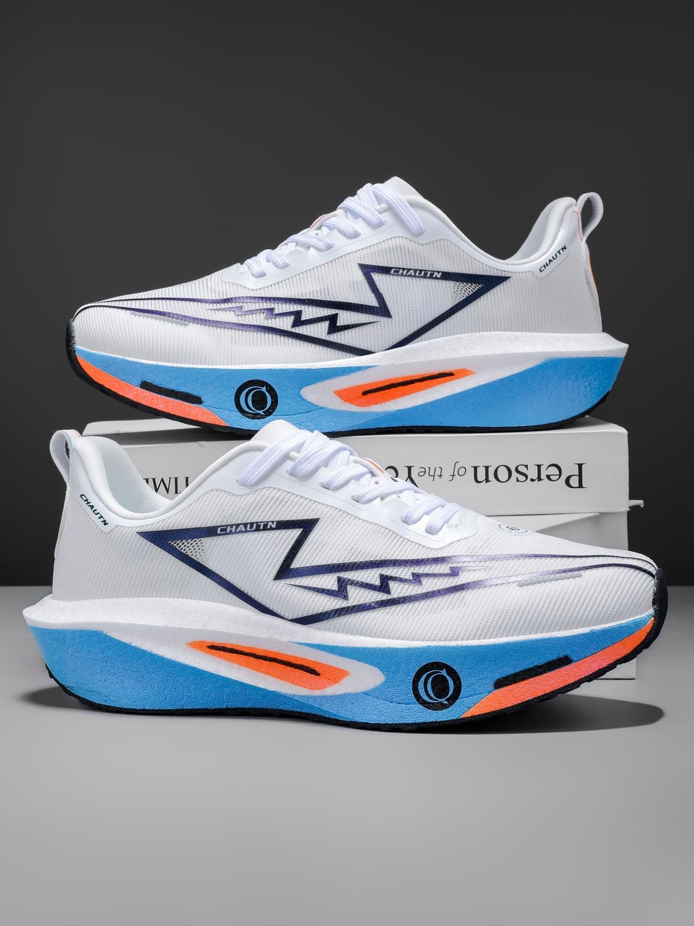 High Elastic Carbon Board Running Shoes, Ultra-Light Breathable Flyknit Sports Shoes, Soft Shock Absorption Marathon Running Shoes, Couples' Edition