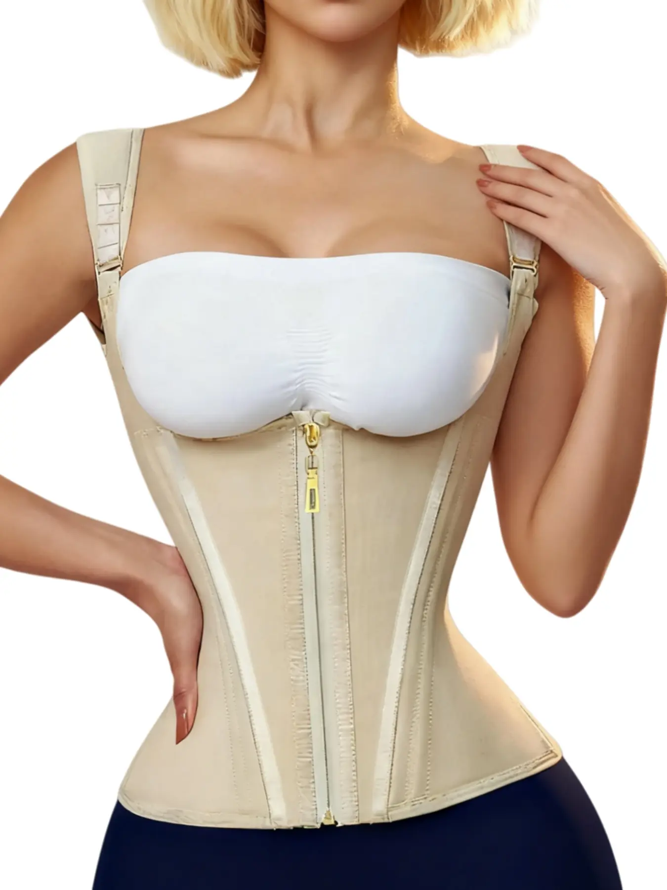 Women's Body Shaper, Tummy Control & Breast Lifting Shapewear, Adjustable Shoulder Straps Body Shaper, Double Compression Hook‑Eye Shapewear, Breathable Stretch Compression Tummy Band, All‑Season Shapewear, Women's Apparel, Lingerie