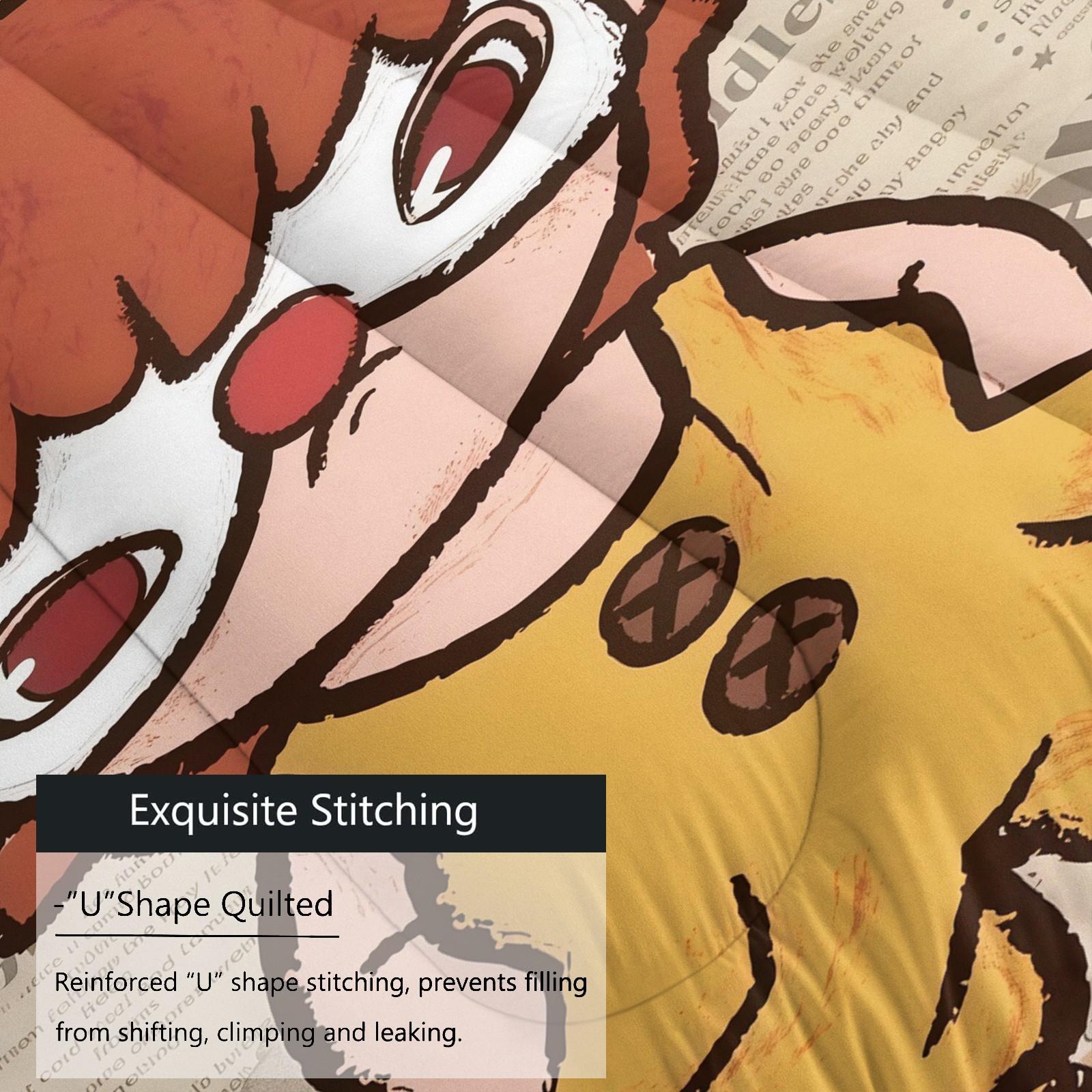 Hirono Pattern Soft Bedding Set, Includes 1 Blanket and 1 or 2 Pillowcases Without Pillows, Perfect Gift Option, Bedroom Bedding Set