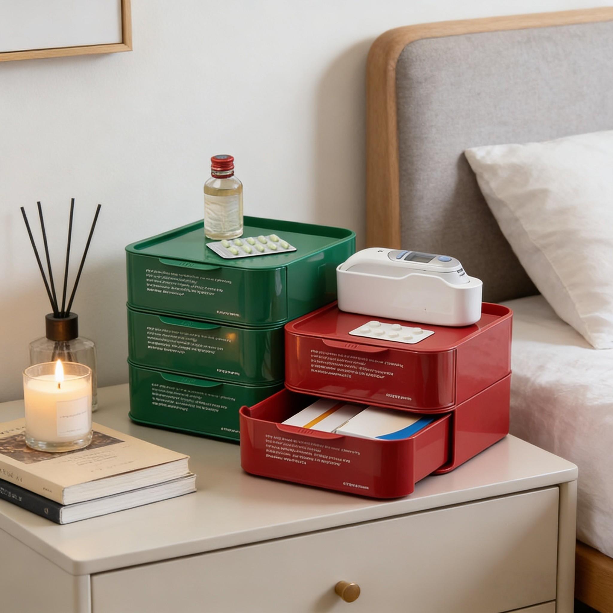 Modular Stackable Drawer Module, Multiple Colors Available, Anti-Slip Base, Vertical Space Saving, Ideal for Stationery, Cosmetics, Medicines