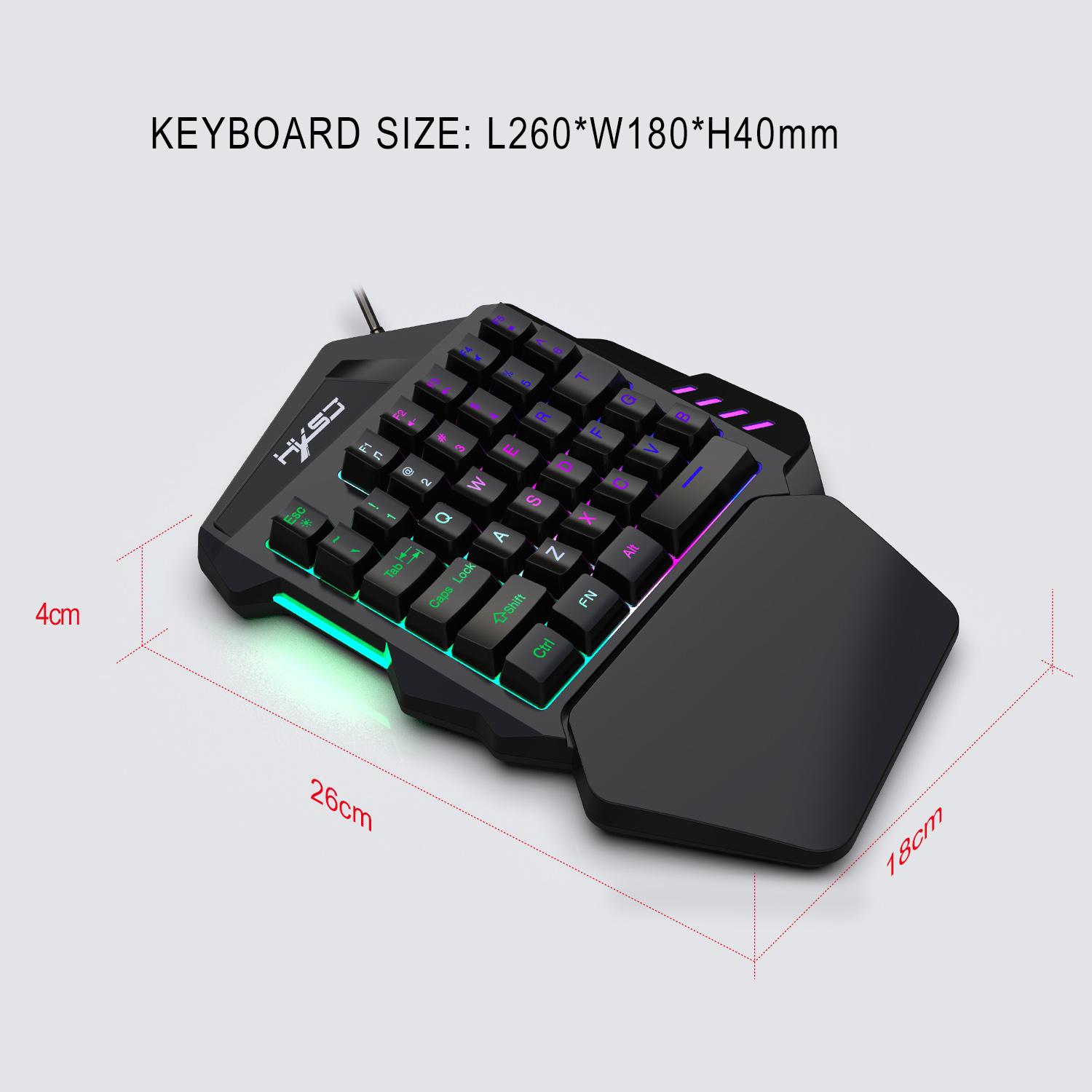 One Handed Gaming Keyboard RGB Backlit 35 Keys Portable Mini Gaming Keypad Ergonomic Game Controller for PC Gamer