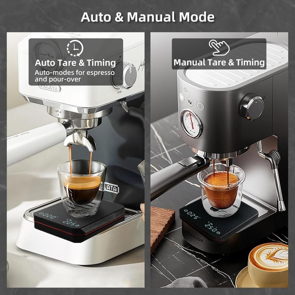 Coffee Scale with Timer, Auto-Timer Espresso Scale, USB Charging Silicone Pad, Precise Coffee Brewing, Mini Pocket Scale, Durable, High Precision