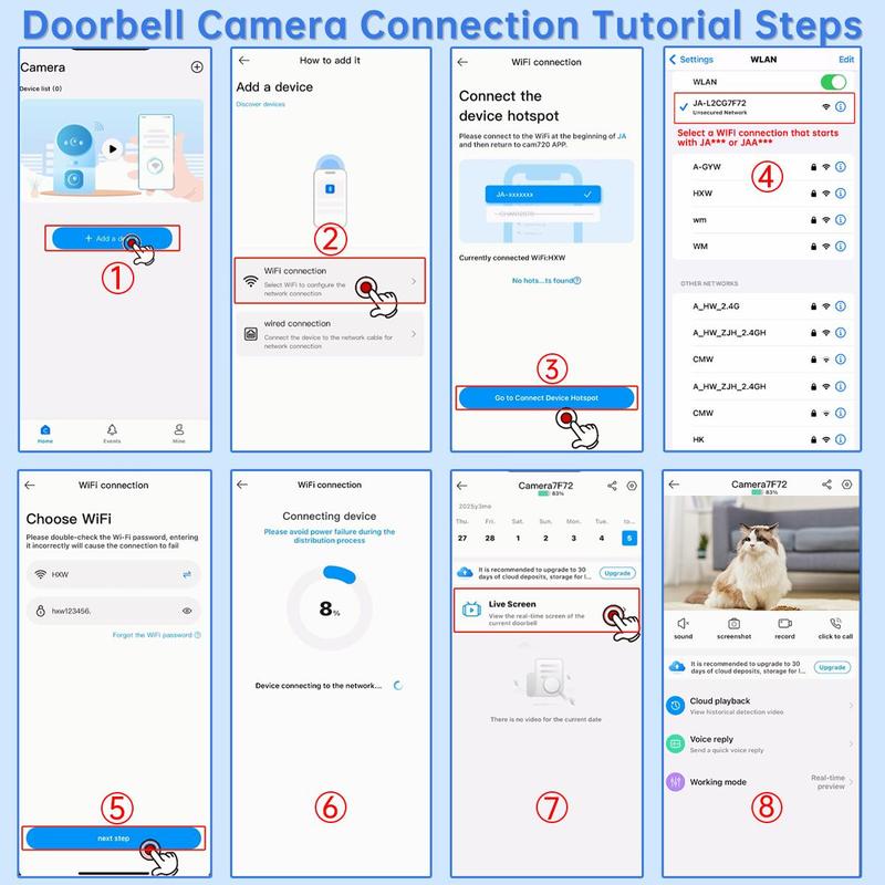 【2026 Flash Sale 】JOOAN Free Cloud Storage 2K Doorbell Camera, 2.4G WiFi Only Smart Wireless Charging Camera, Supports: Human Detection, Motion Detection, Two-Way Audio, Night Vision, Instant Alarm, Indoor And Outdoor Apartment Surveillance Cameras