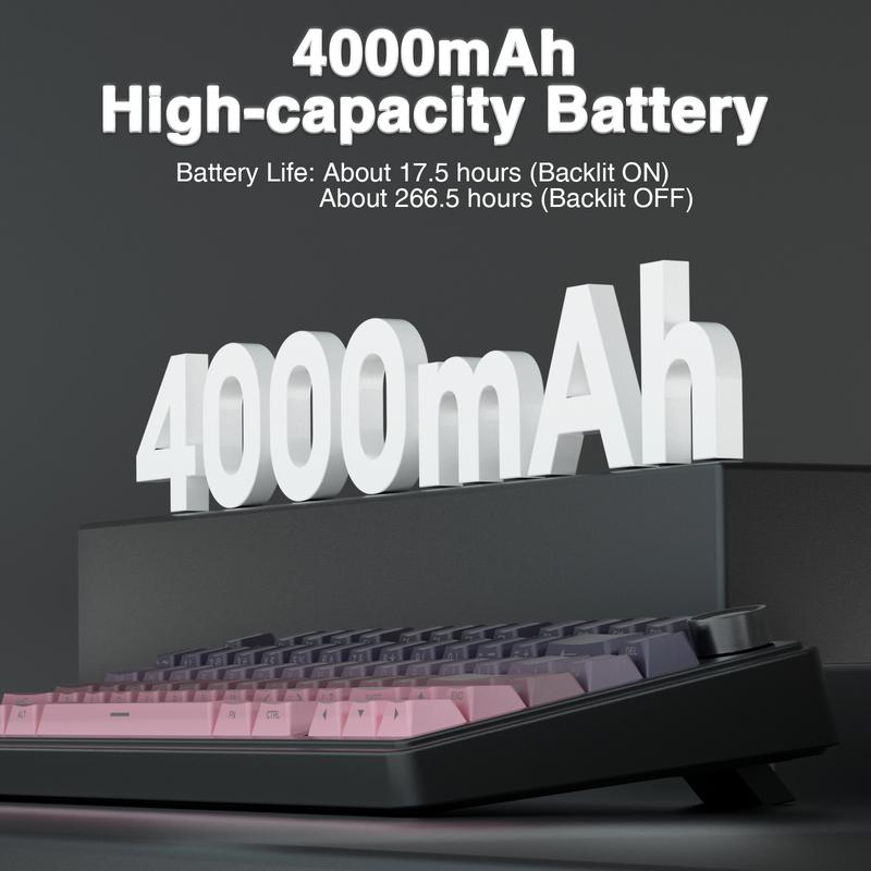 AULA F75 Pro Wireless Mechanical Gaming Keyboard with Knob Control 75% Washer Hot Swappable Custom Keyboard, Tri-Mode 2.4GHz/USB-C/BT5.0 RGB Backlight, Pre-lubricated Reaper Switches, PBT Keycaps (Gradient Pink)   FallFreshness TikTokShopfalldealsforyou