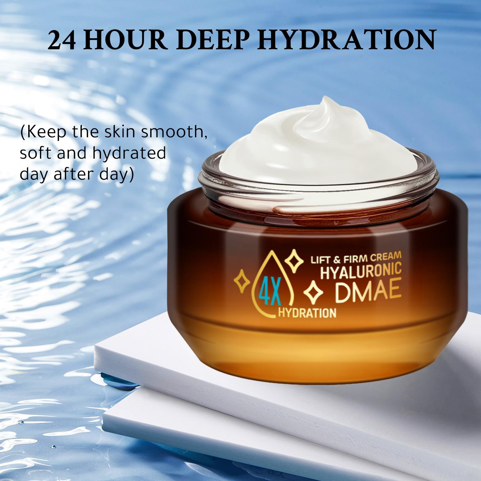 Four-Step Hyaluronic Acid Moisture Cream, Long-Lasting Hydration, Smooths Rough Skin, Reduces Dry Lines, Suitable for All Skin Types