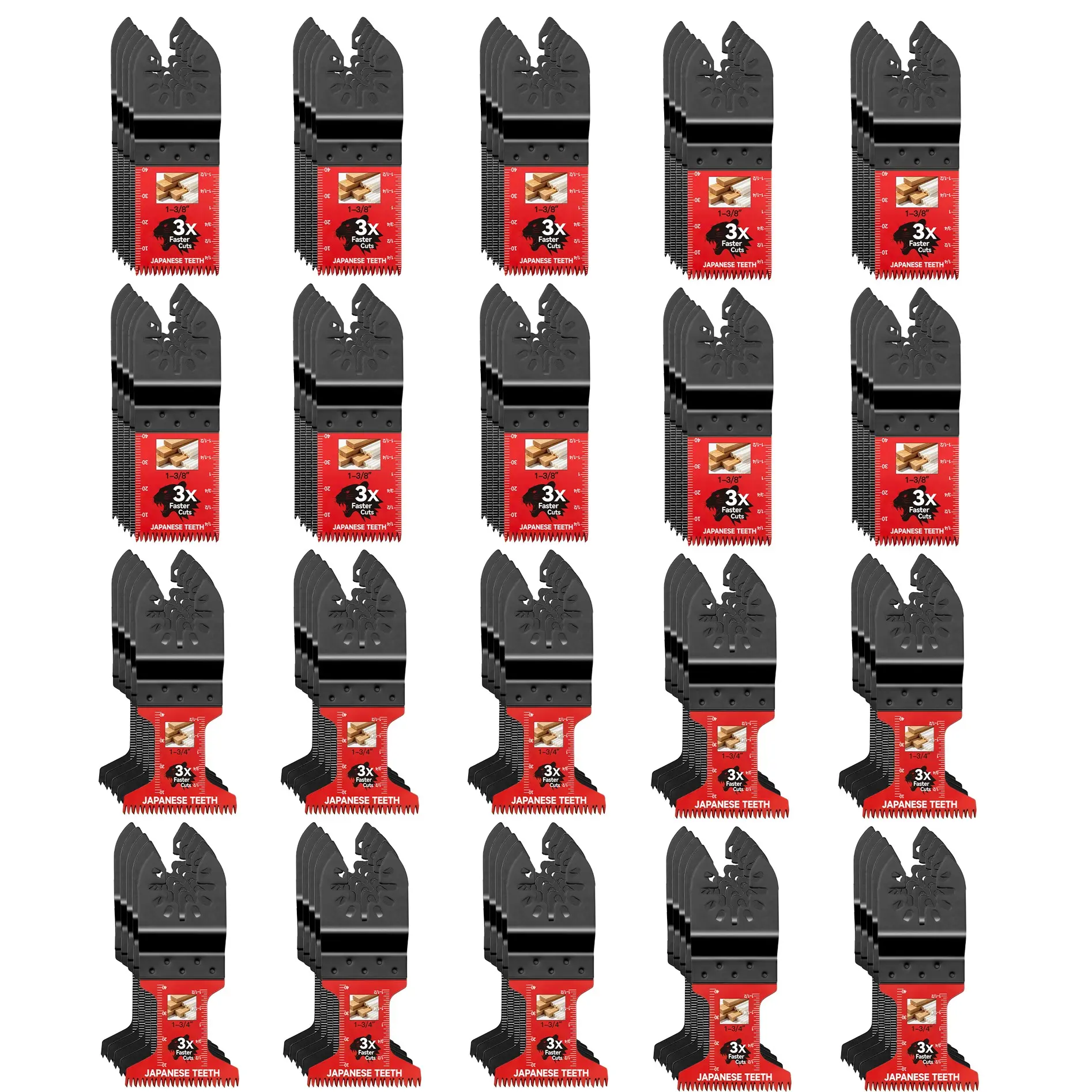 100pcs Fast Cutting Saw Blades, Japanese Teeth Oscillating Saw Blades, Multitool Blades, Professional Universal Tool Blade for Wood Plastic, Bulk Pack