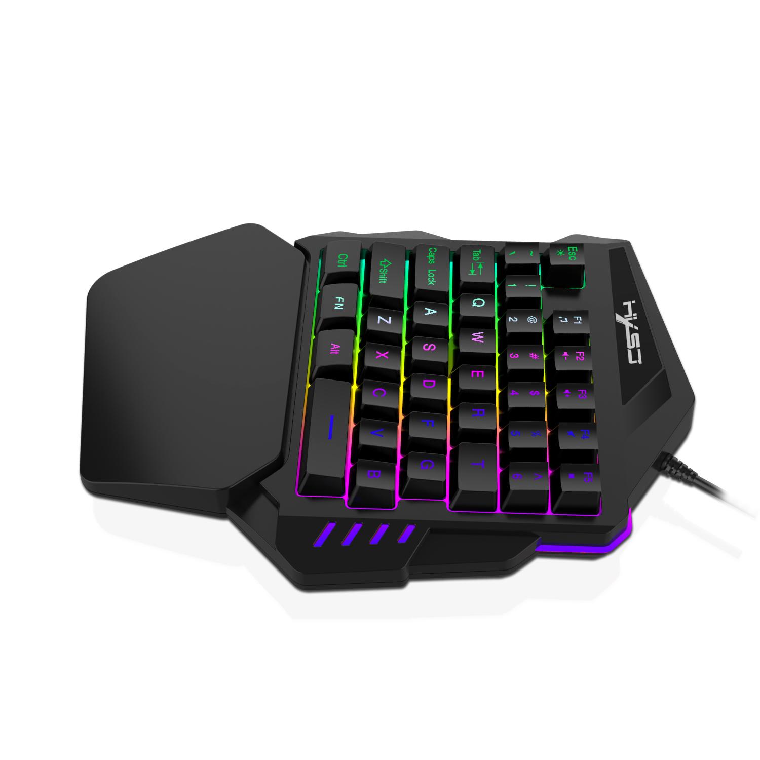 One Handed Gaming Keyboard RGB Backlit 35 Keys Portable Mini Gaming Keypad Ergonomic Game Controller for PC Gamer