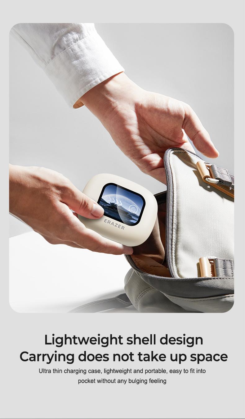 ERAZER OWS Touch Screen Earphone Bluetooth 5.4 Wireless Headphones Noise Canceling TF Card Headset HIFI Stereo Full-Color Display Multifunctional Earbuds With Mic