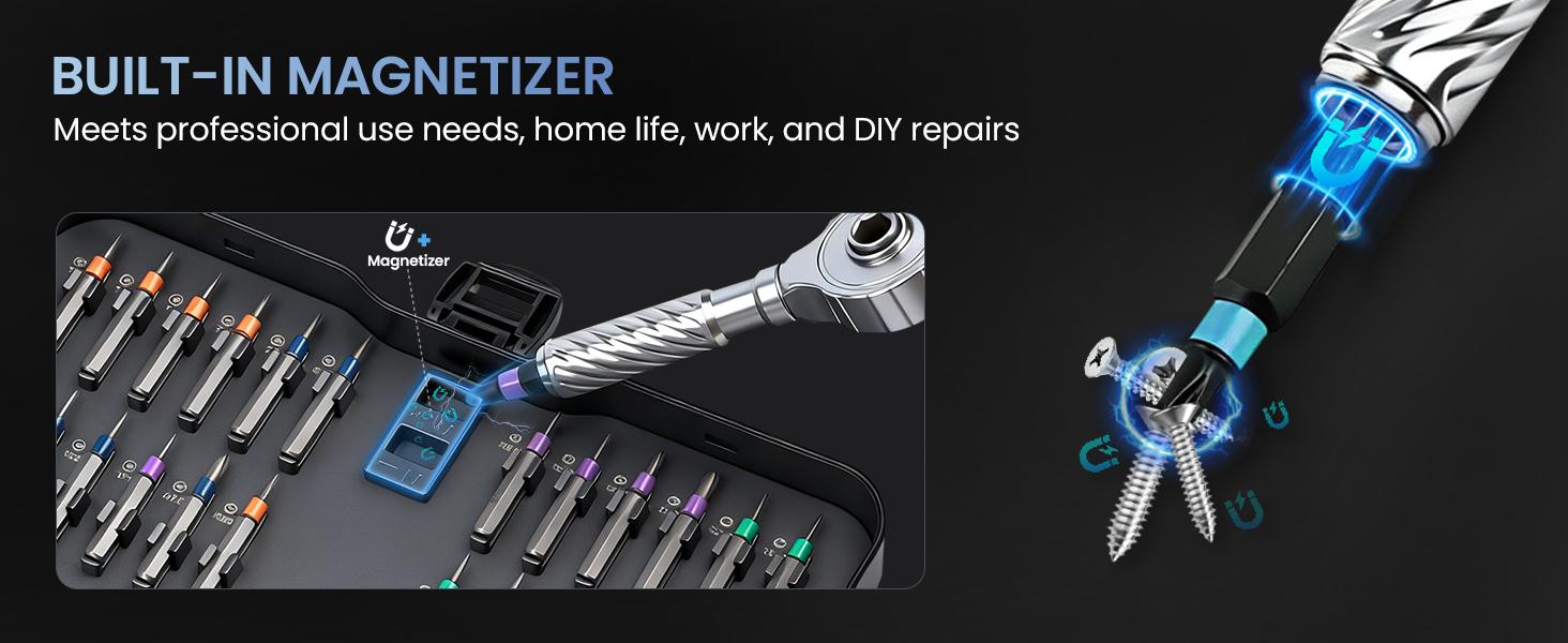 Ratchet Screwdriver Set, 66 in 1 magnetic Screwdriver sets, S2 Steel Bits, DIY Combination Flexible Shaft, Suitable for Furniture Assembly, Precision Electrical Appliance Repair, Bicycle Tools