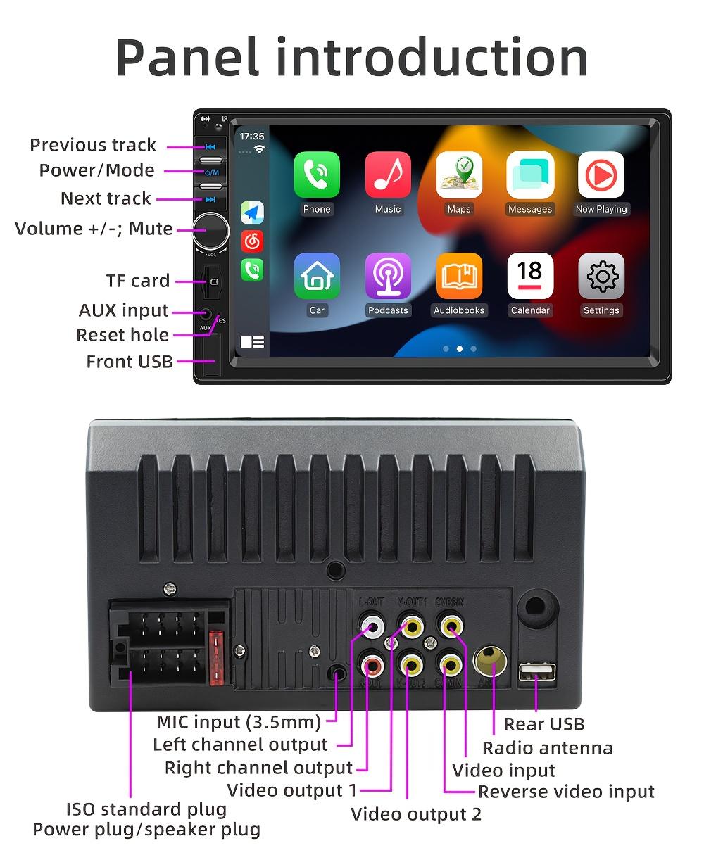 7-Inch 2DIN Vehicle Stereo Featuring Carplay, Android Auto, a Mounted Player, Compatible with USB/TF Cards, Wireless Player, And Car MP5 Multimedia System 7018, Without Battery