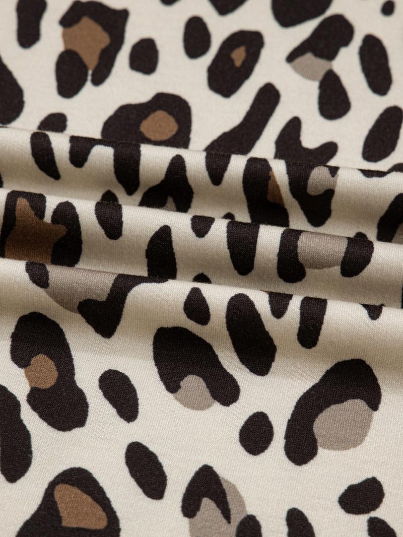 Hotapei Spring Autumn Casual Loose Leopard Print Wide Leg Nine-Quarter Pants, Casual Chic Bottoms, Comfortable and Stylish Women's Fashion Trousers