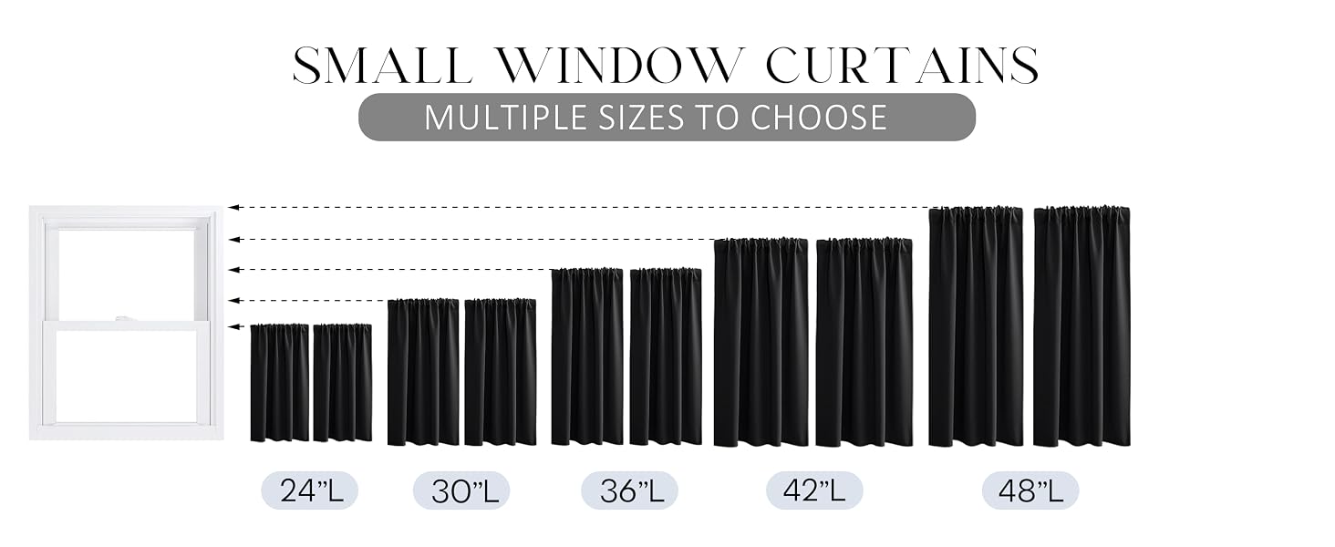 Bunk Bed Curtains for Bottom,Navy Blue Blackout Short Kids Curtains for Boys Bedroom,36 Inch Length