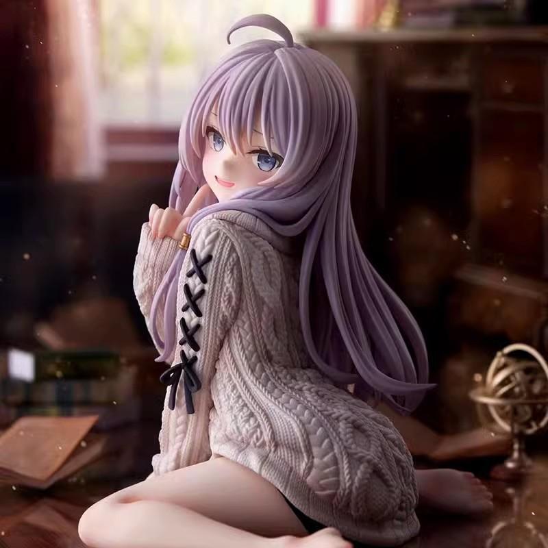Magical Girl Journey Figure Sweater Yelena Riding Broom Anime Beauty Doll Display Model, High Detail Collectible Statue for Fans