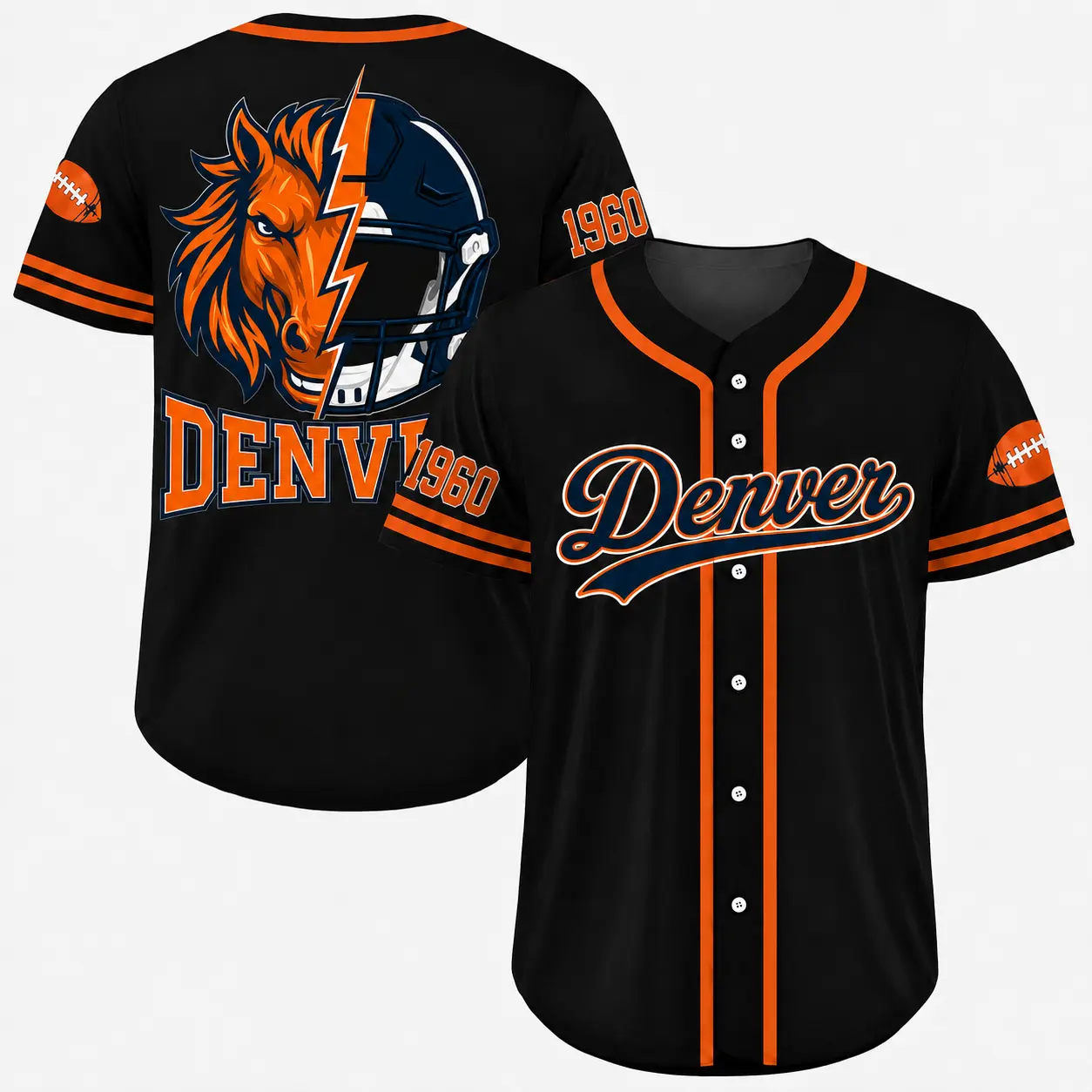 All Team Football Game Day Baseball Jersey, Sport Fan Uniform Shirt, Unisex Casual Versatile Top For Sports Events & Daily Everyday Outfits