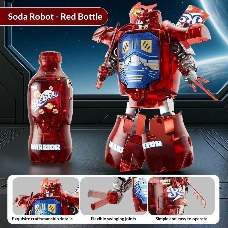 Clearance! 2026 Trendy Kids Toy Transforming Soda Warrior Can Cola Drink Bottle Robot Boy Educational Toy