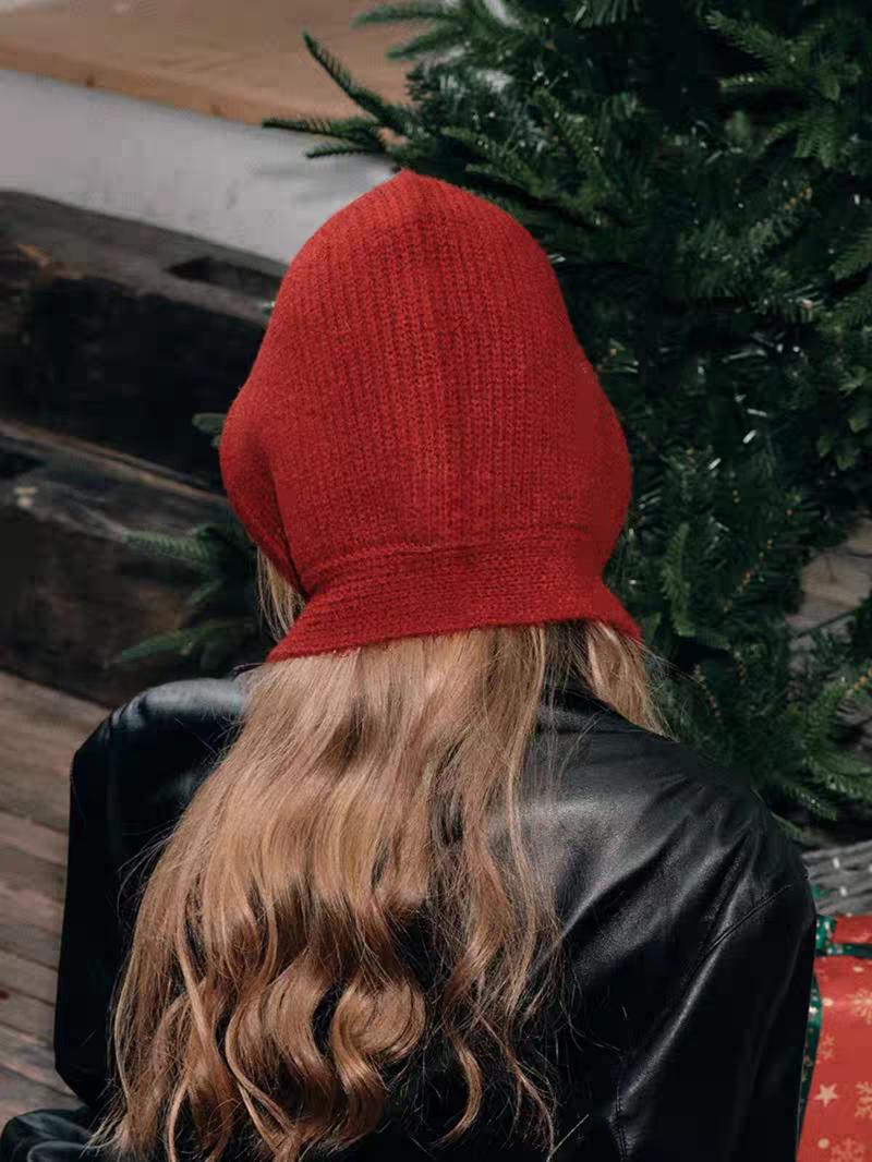 Autumn/Winter Balaclava Knit Hat With Neck Cover, Casual Animal Design Knit Hat, Warm All-Season Wear, Perfect for Daily & Halloween, Balaclava Hats