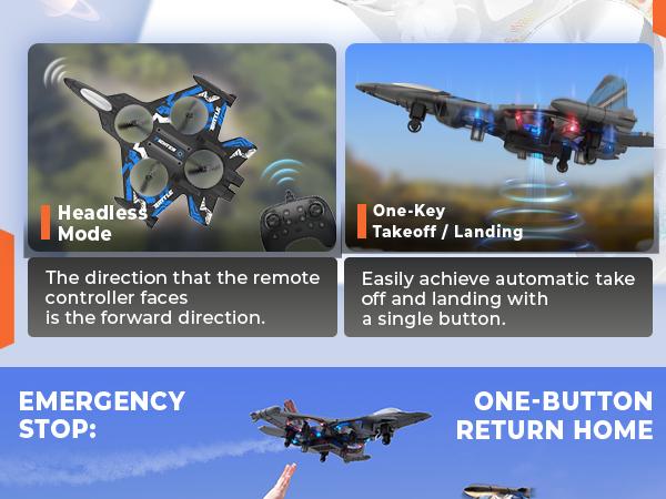 RC Stunt Fighter Jet Toy for Kids with LED Lights & 360° Flips | Easy to Fly Remote Control Airplane with Auto Hover, Toys boys, Rc flying toys rchelicopter forkids