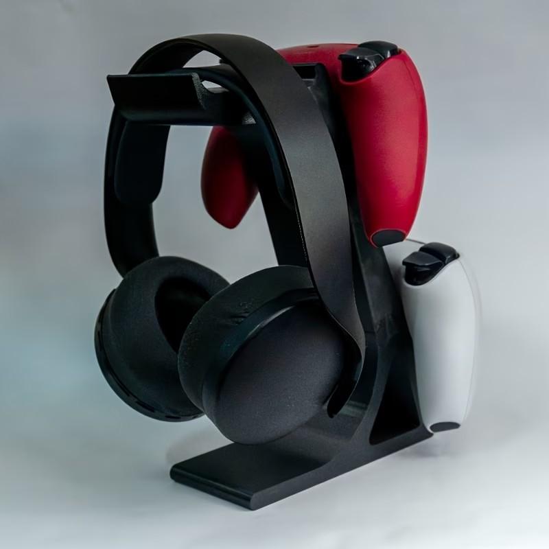 Multifunctional Stand for Ps5 Controllers, Headset Holder, Space for Two Gamepads, One Headphone, Non-Charging Desktop for Playstation 5 & Xbox