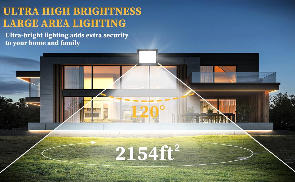100W LED Flood Light Outdoor 10000LM Super Bright Security Light IP66 Waterproof 6500K Daylight White Exterior Light for Basketball Court Stadium Playground High Lumen Energy Efficient Long Service Time