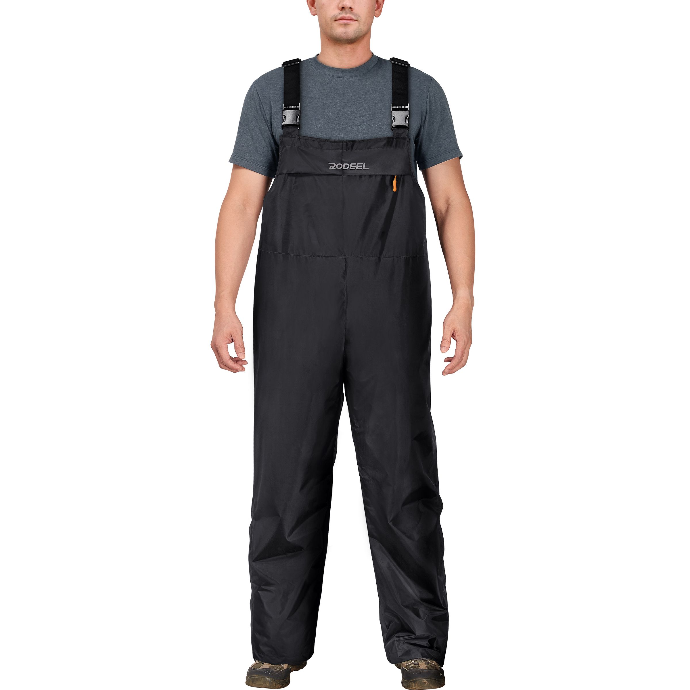 【RODEEL】717 Waterproof Bib Overalls Men Durable Rainwear with Adjustable Suspenders and Chest Pocket Relaxed Fit Pants Workwear for Outdoor Sports Hiking Fishing Boating Car Washing Construction Landscaping Gardening Workwear Menswear, Holiday Gift