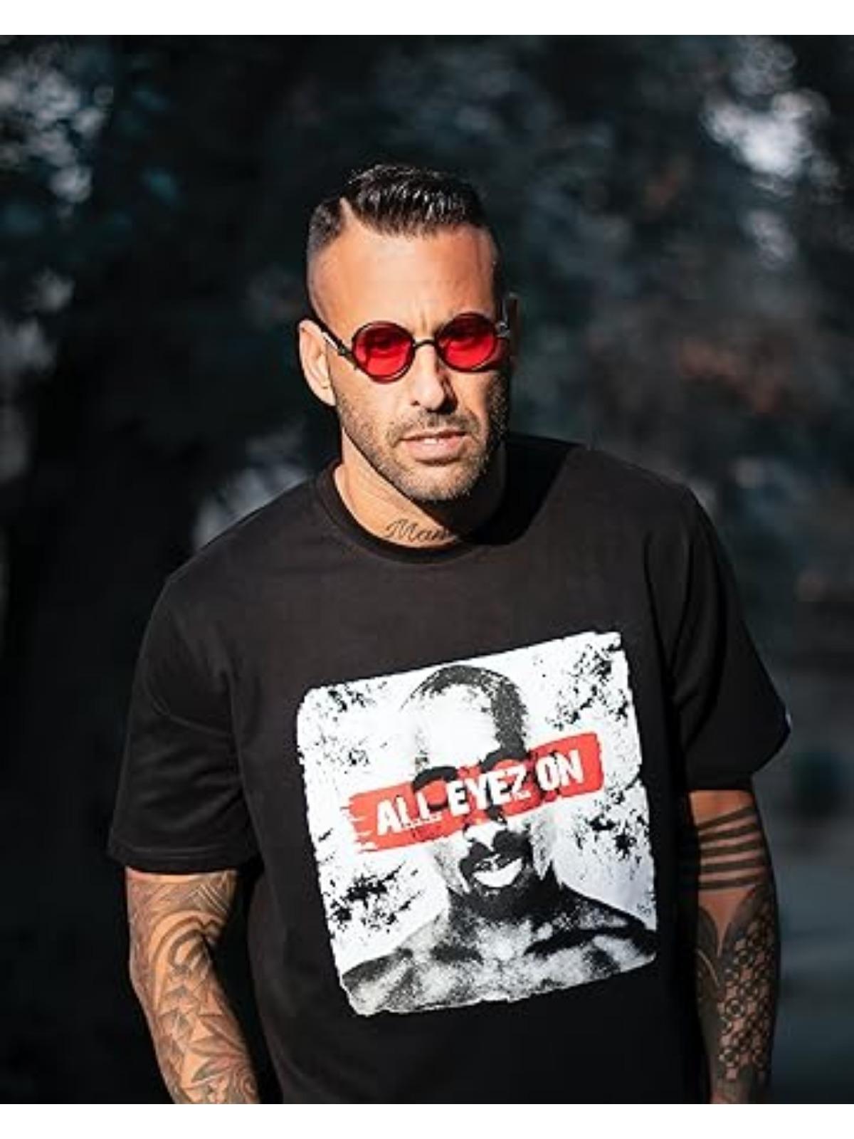 FEISEDY Retro Gothic Steampunk Sunglasses Round Metal Frame Punk Circle Inspired Shade Men B1857