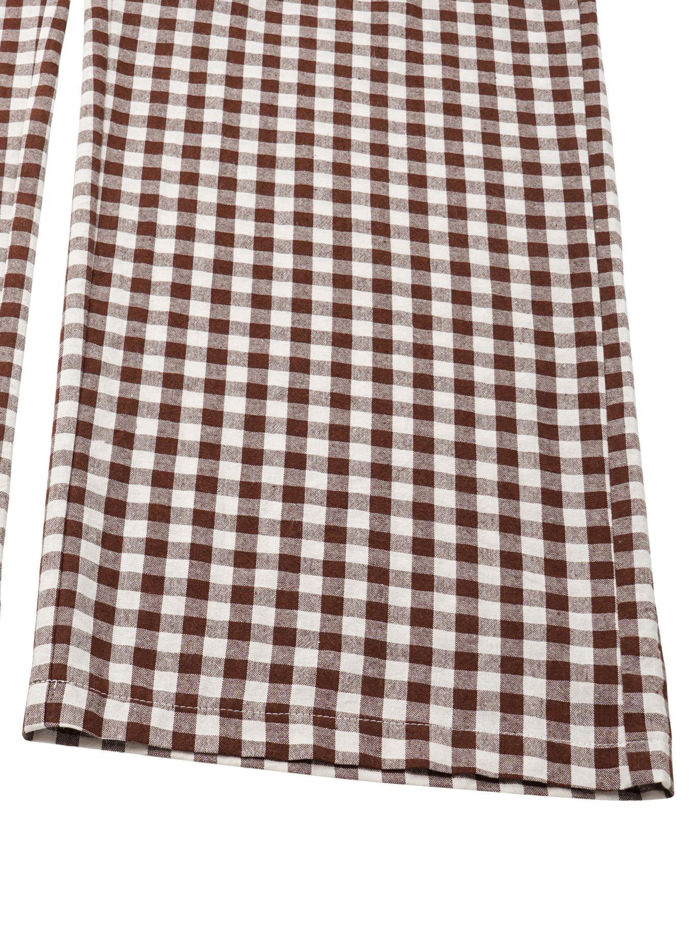 Women's Plaid Wide Leg Pants, Casual Loose-Fitting Drawstring Design, Comfortable Elastic Waist with Pockets, All Seasons Fashion, Womenswear