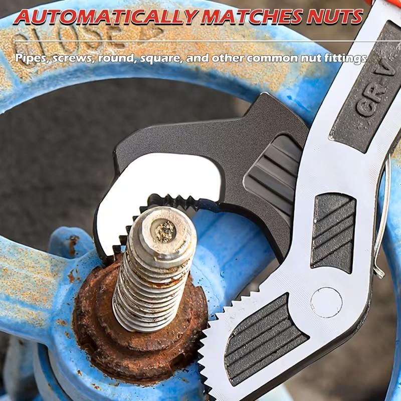 Multifunctional Self-Locking Wrench Set, Adjustable Wrench, 6/8/10/12 Inch Sizes, Multiple Models, Quick Heating Pipe Opening Tool, Chrome Vanadium Steel Material