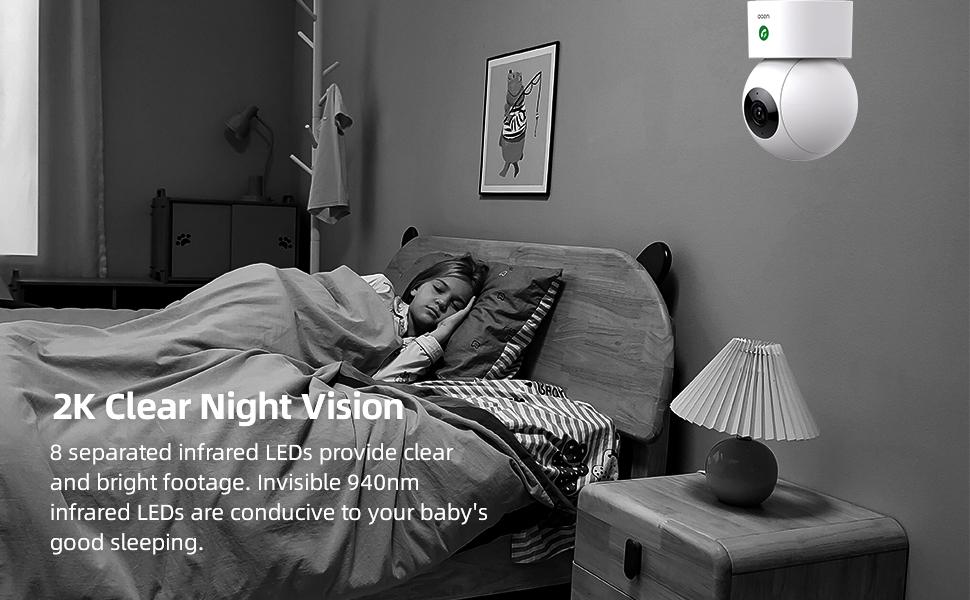AOSU 2K Security Camera Indoor, Baby Monitor Pet Camera 360-Degree for Home Security, WiFi Camera with 5/2.4 GHz Wi-Fi, One-Touch Calls, Smart Motion Tracking, IR Night Vision, Compatible with Alexa AOSU 2K Security Camera Indoor, Baby Monitor Pet Camera 360-Degree for Home Security, WiFi Camera with 5/2.4 GHz Wi-Fi, One-Touch Calls, Smart Motion Tracking, IR Night Vision, Compatible with Alexa