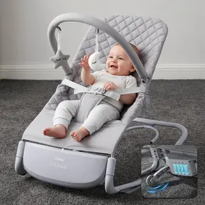 Orzbow Electric Baby Rocker & Bouncer Chair| Innovative Automatic Motion with Smart Tap Sensing| Adaptable 3-Speed| 8 Soothing Sounds| 3 Recline Positions| Portable Infant Seat Up to 40lbs, Gray