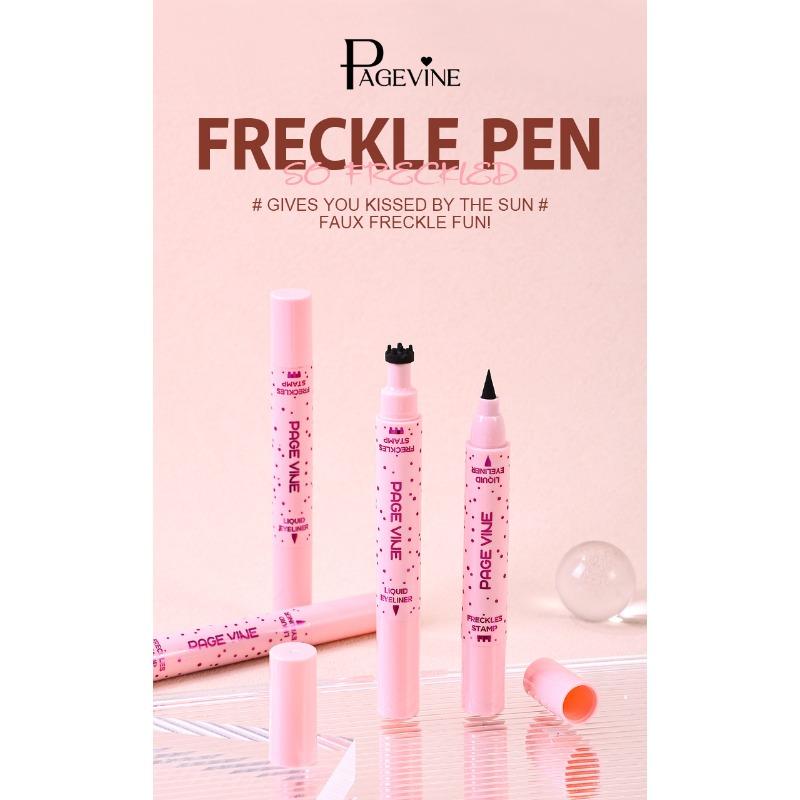 PAGE VINE Natural Freckle Pen Double Head Eyeliner Long Lasting Easy Coloring Makeup Freckle Eyeliner