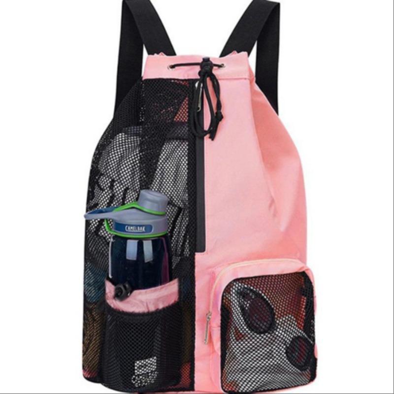 Mesh Drawstring Backpack, Beach Bag Swimwear, Gym and Workout Cinch Pack, Versatile Sports and Travel Essentials