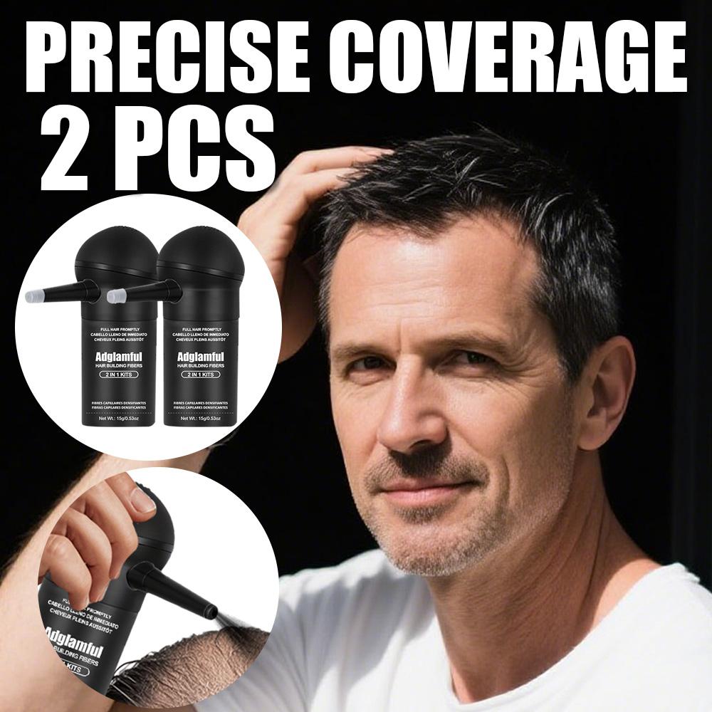 Adglamful Hair Thickening Fiber Powder Integrated Set 2-Count Natural Root Concealer Cream Long-lasting Hair Styling Suitable for Both Men and Women Hair care Hair styling powder, dry hair spray, puffy powder