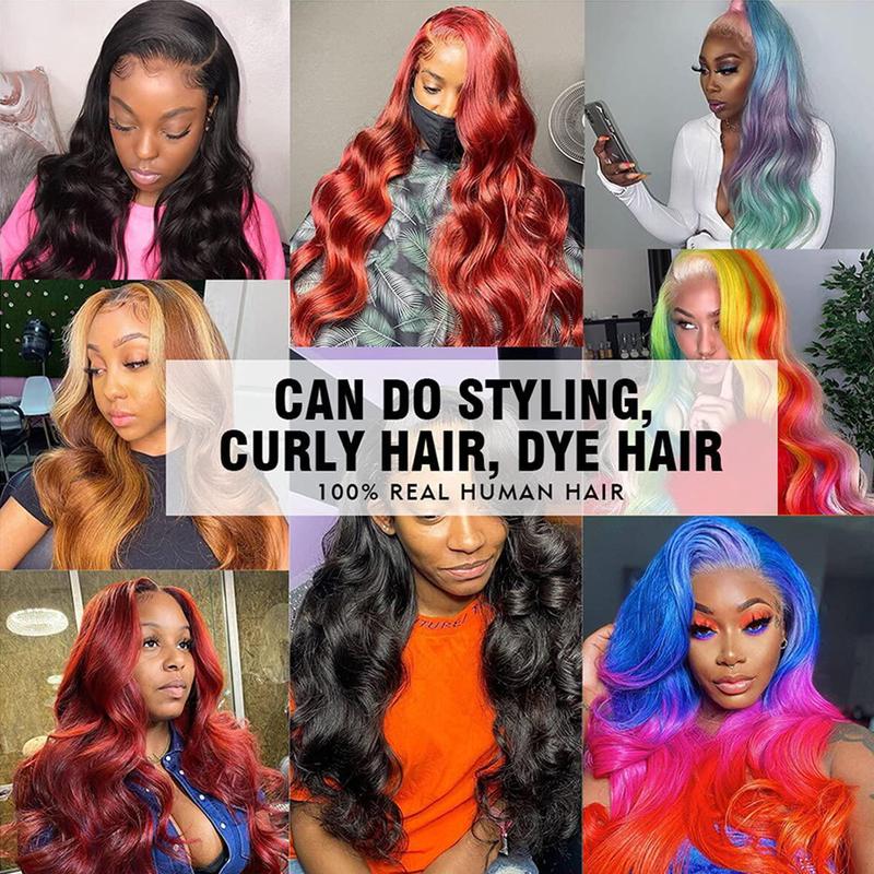 13x6 Body Wave Lace Front Wigs Human Hair Pre Plucked Glueless Wigs 180% Density Body Wave 13x6 HD Transparent Frontal Wigs Lace Front Wigs