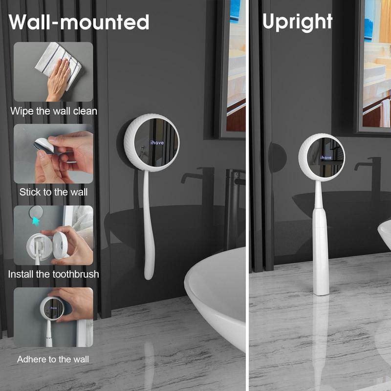 iHave Toothbrush Sanitizer – Wall-Mounted UV Toothbrush Holders for Bathrooms, Stylish Bathroom Accessories and Bathroom Decor for Home & RV, Travel Essentials, Cool Gadgets Black