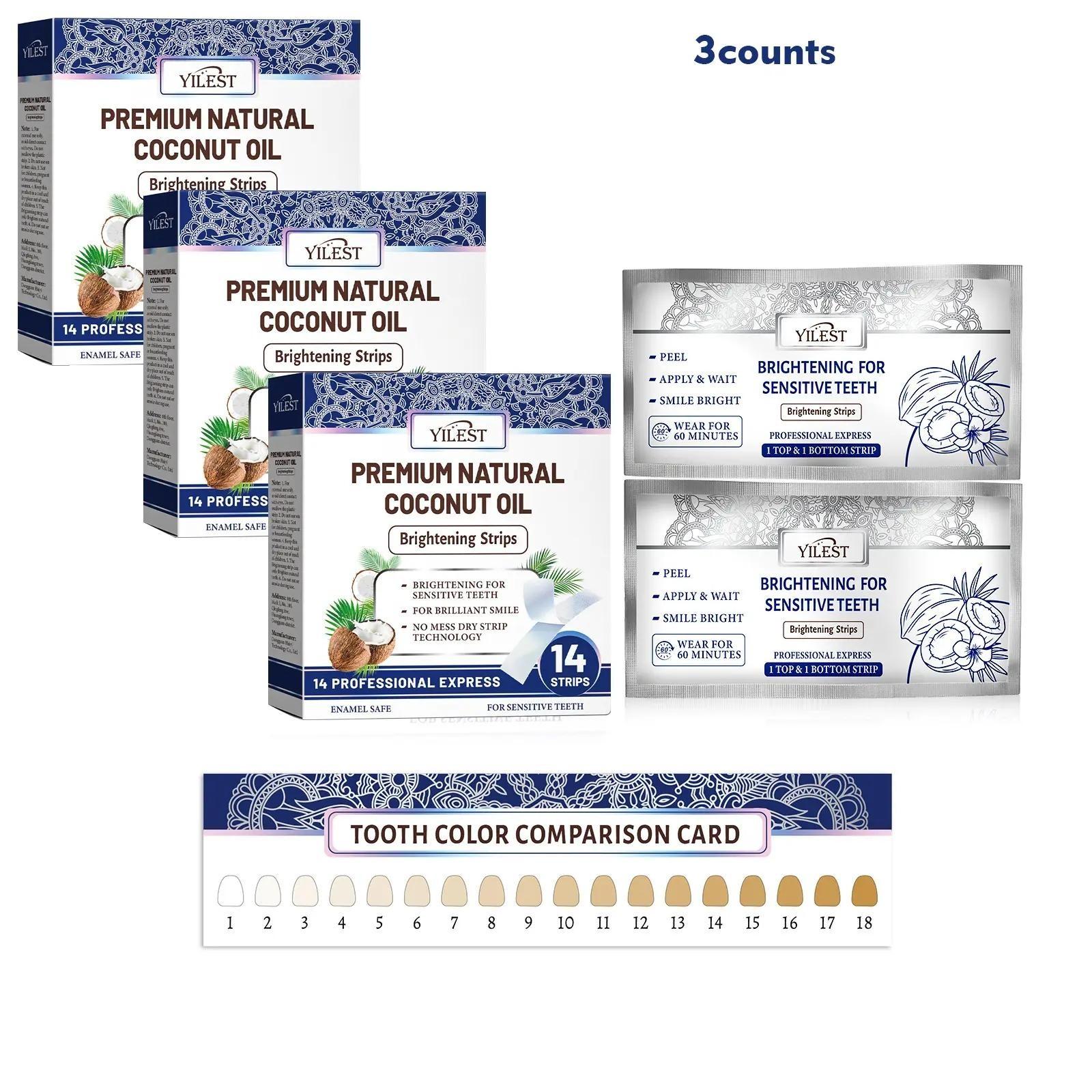Coconut Mint Teeth Stickers, Brighten Teeth Deep Cleaning, Fresh Breath Long Lasting, Thin Fit No Acid, Portable Oral Care, 1 Box/3 Boxes